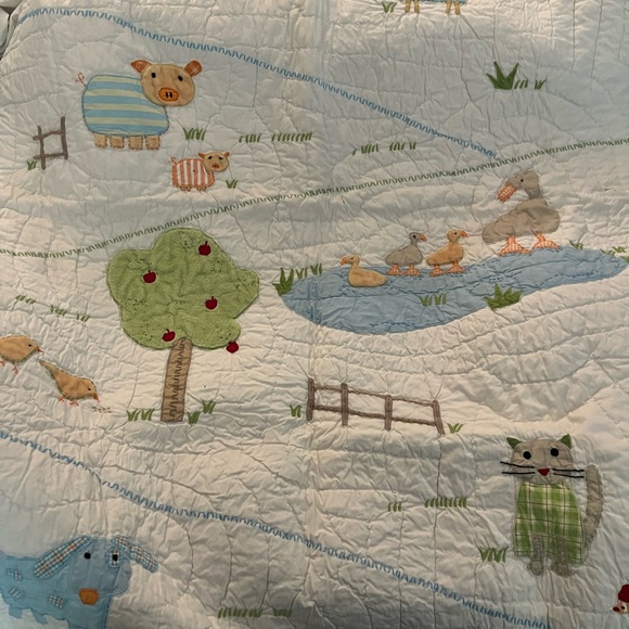Pottery Barn Kids Barnyard Friends Quilt Bumper 3 sets of sheets etc
